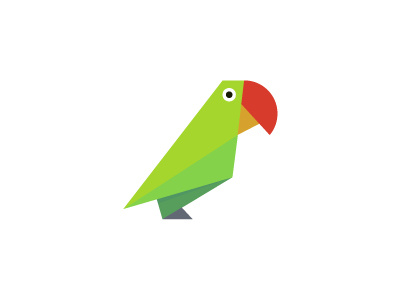 Mitthu the Parrot bird desi happy icon indian logo origami parrot