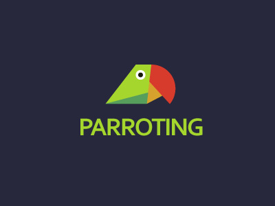 Parroting bird desi happy icon indian logo origami parrot
