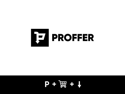 Proffer logo concept branding discount icon letter p logo logodesign low price mart save money shop shopping shopping cart super market