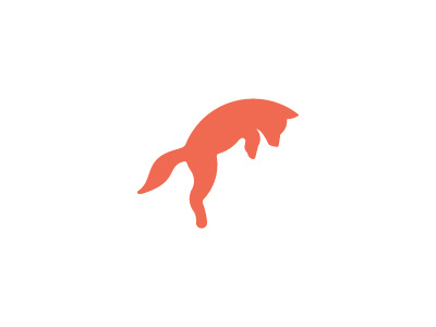 JumpingFox animal circle clever fox icon jump logo shape