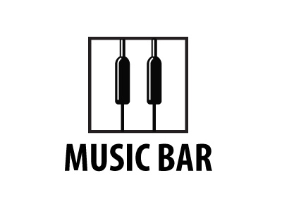 Music Bar bar bottle logo music piano wine