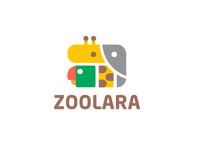 Zoolara elephant giraffe icon logo parrot zoo