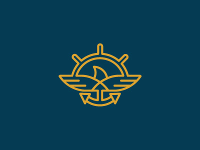 Marine anchor eagle logo marine marines ship wheel unused