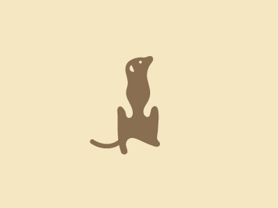 Meerkat animal fun logo meerkat negative space sitting