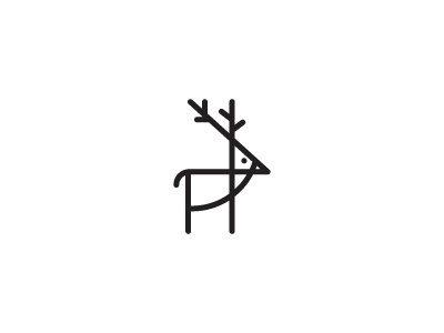 Deer Logo animal deer fun line logo minimal