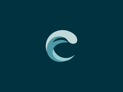 C abstract alphabet c logo sea wave