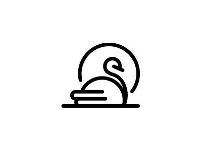 Swan animal bird duck line logo minimal swan