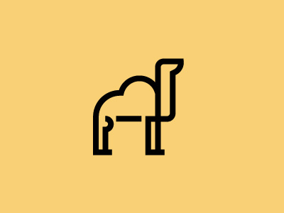 Camel animal camel fun line logo minimal