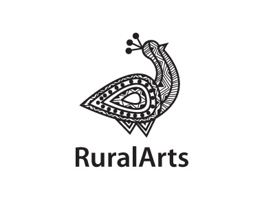 RuralArts art bird block handmade logo peacock print rural