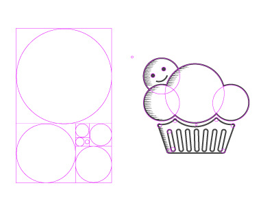 WIP cake cloud cupcake fibonacci icon logo symbol