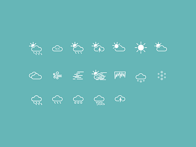 Weather Icon Set app design icon illustration line logo ui vector weather