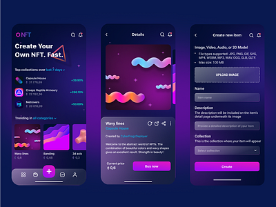 NFT app concept concept mobile app nft ui