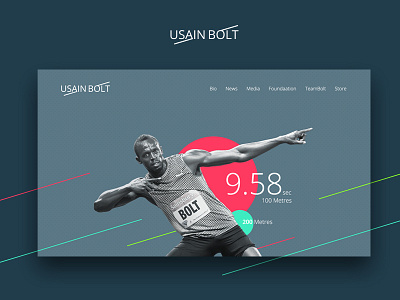 Usain Bolt bolt clean design flat interface logo speed ui usain ux web