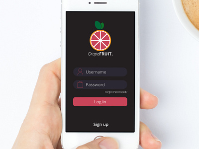 GrapeFRUIT. | App Logo and Login Screen app app design app logo application log in screen logo ui ui design