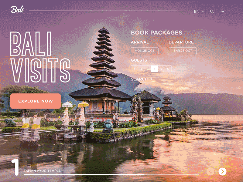 DailyUi #003 - Landing Page bali dailyui dailyui 003 landing page redesign ui practice website