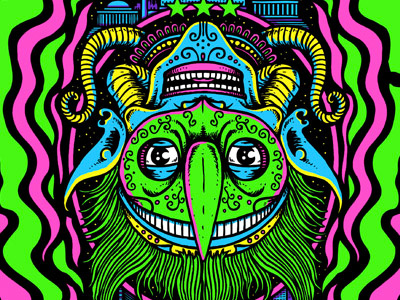 DC "Space Jester" packaging.. beer art beer can beer label black light craft beer dc brau hand drawn illustration invertible art packaging printmaking psychedelic screenprint yonder cities