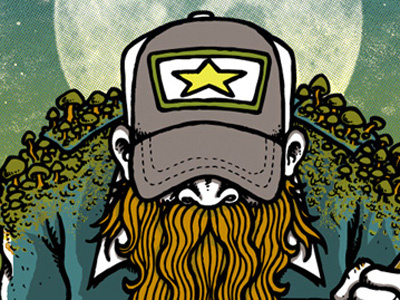 Zac Brown Band gigposter... detail ("country wizard"). gigposter screenprint wizard zac brown band zbb