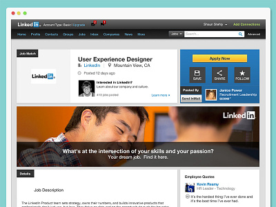 LinkedIn Redesign job board jobs layout linkedin navigation redesign uiux