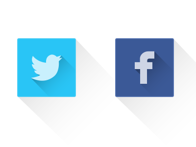 Social Shadow Icons fb icons twitter visual design