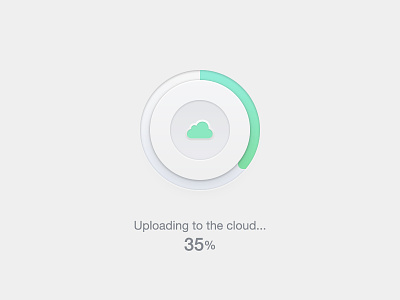 Upload Button button circle cloud percentage progress semi flat ui upload user interface