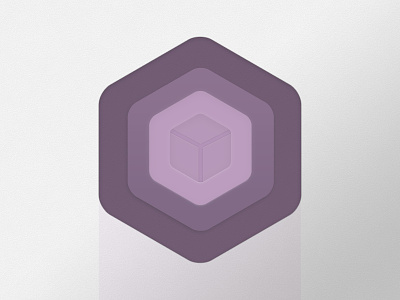 Cube Icon badge cube hexagon icon layers logo purple