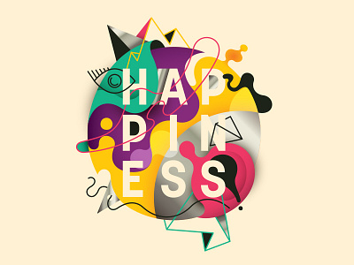 Happiness abstract artwork colorful design happiness lifestyle vector