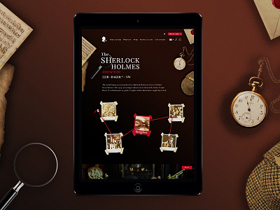 Sherlock Holmes app branding design illustration interactive responsive ui ux web