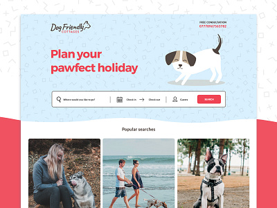 Dog Friendly Cottages PPC page art direction art direction design branding campaign design flat icon logo modern responsive typography web