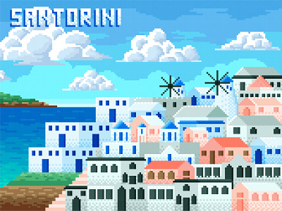 Santorini in 8 Bit