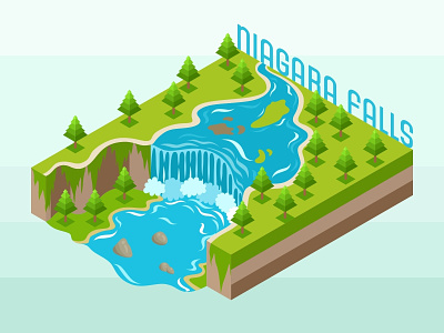 Niagara Waterfalls - Canada application asset building digital flat futuristic icon illustration infographic interface isometric landing low map mobile page poly technology vector website