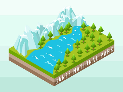 Banff National Park - Canada application asset building digital flat futuristic icon illustration infographic interface isometric landing low map mobile page poly technology vector website