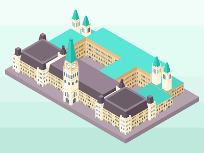 Ottawa S Parliament Hill - Canada application asset building digital flat futuristic icon illustration infographic interface isometric landing low map mobile page poly technology vector website