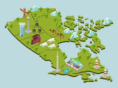 Isometric Map Of Canada
