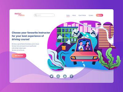 Driving Course Landing Page Illustration