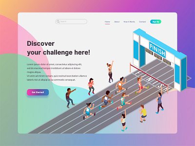 Marathon Race Landing Page Illustration