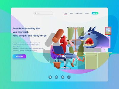 Remote Onboarding Flat Illustration for Landing Page