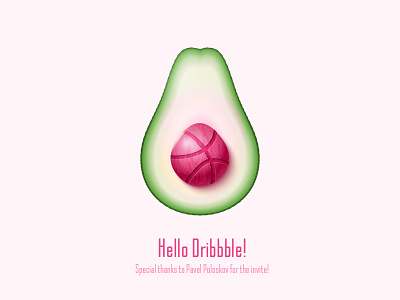 Hello Dribbble! avocado debut dribbble first hello hello dribble invite shot