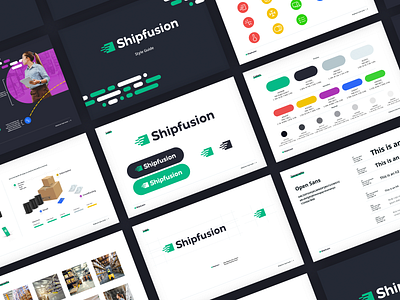 Shipfusion Brand Guide brand guide brand identity color palette ecommerce fullfillment iconography logo messaging saas styleguide