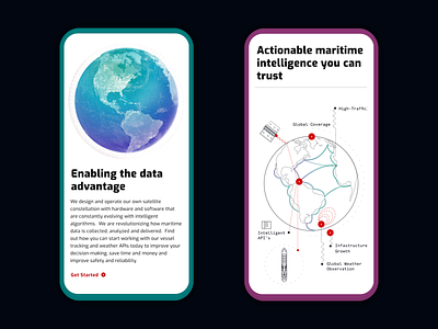 Spire Mobile Website data globe infographic mobile responsive saas satellites space tech website