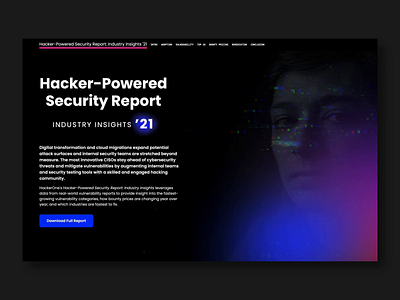 HackerOne Security Report Landing Page cyber cyber security data data visualization hacker interactive landing page report security stats website