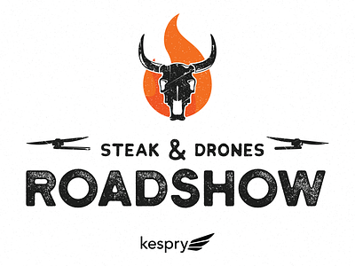 Steak And Drones Logo branding drones event logo roadshow steak