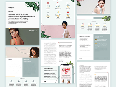 Cordial Resolve Case Study case study fashion marketing page layout pastels plants soft colors whitepaper women