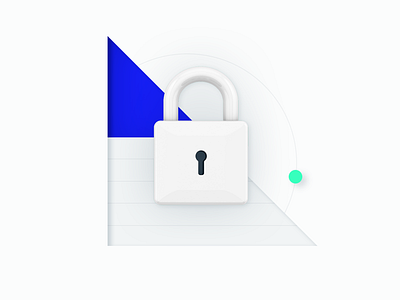Security Lock Illustration blue cyber data drop shadow illustration lock saas security