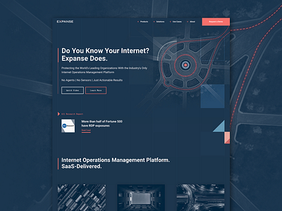 Expanse Website Homepage aerial photos cybersecurity data design development duotone internet san francisco website