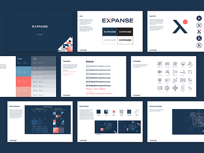 Expanse Brand Guide brand guide color palette cybersecurity logo mosaic styleguide typography