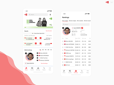 Badminton World Federations Apps Design Concept