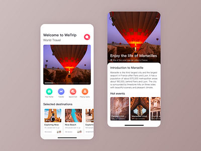 Travel app ui uiue 设计