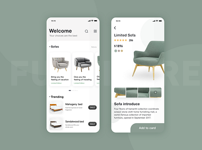 furniture app app design ui