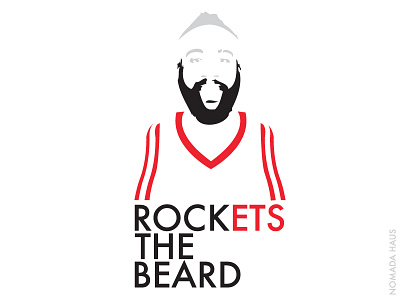 Rock The Beard atlethic basketball beard graphic design home houston illustration james harden jersey nba rockets simple sports white