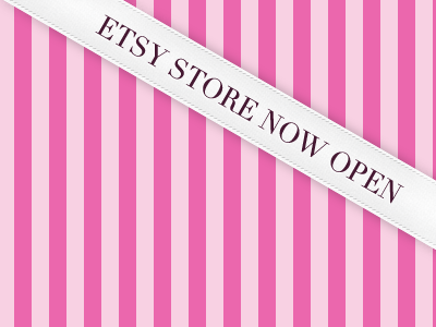 Greta Clare Etsy store banner banner pink ribbon white